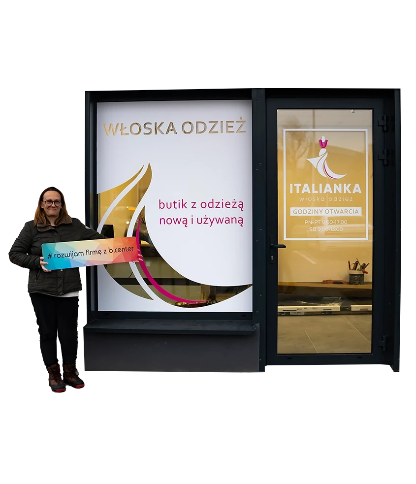 Oklejanie szyb i witryn b.center