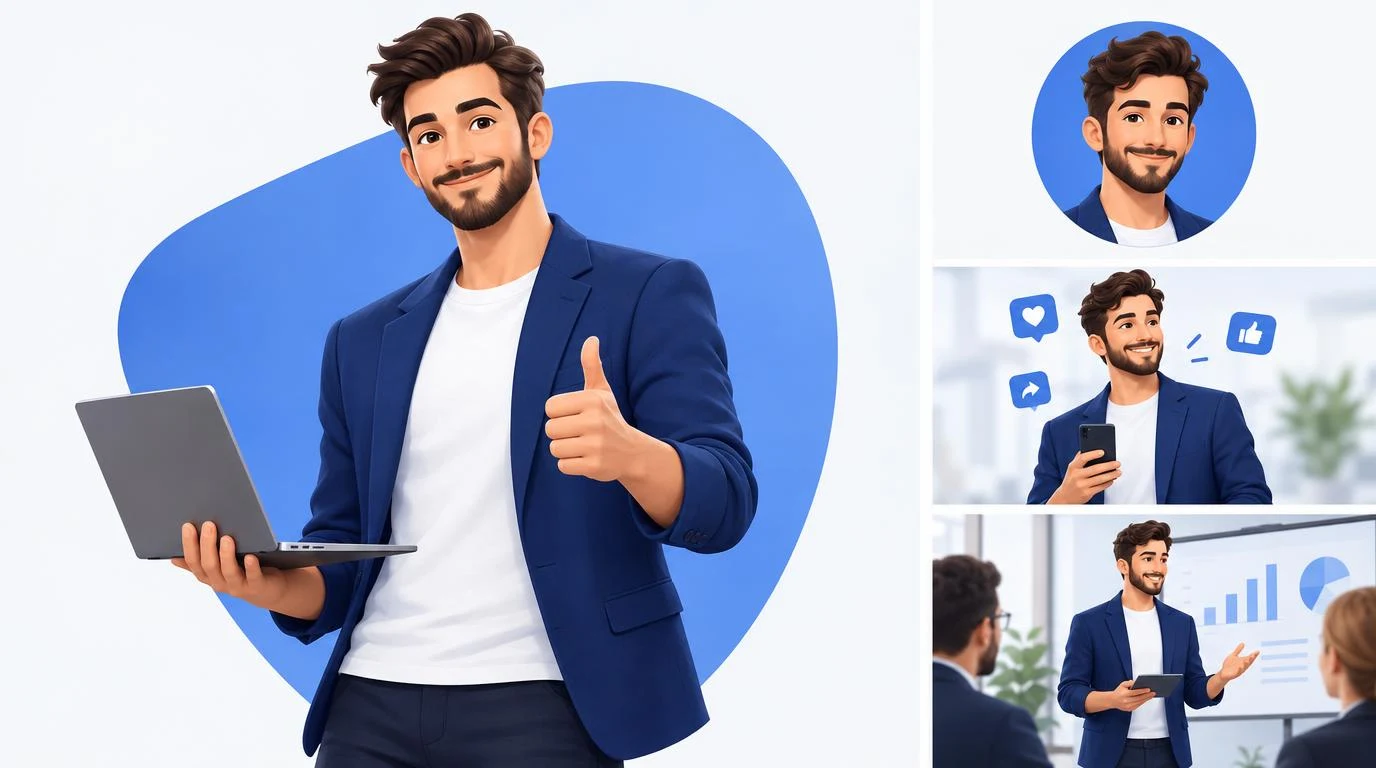 Spójna postać do strony WWW, social mediów i materiałów B2B