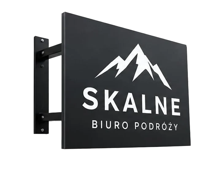 Szyld reklamowy Skalne Biuro Podróży