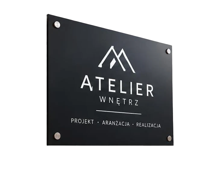 Szyld reklamowy Atelier Wnętrz