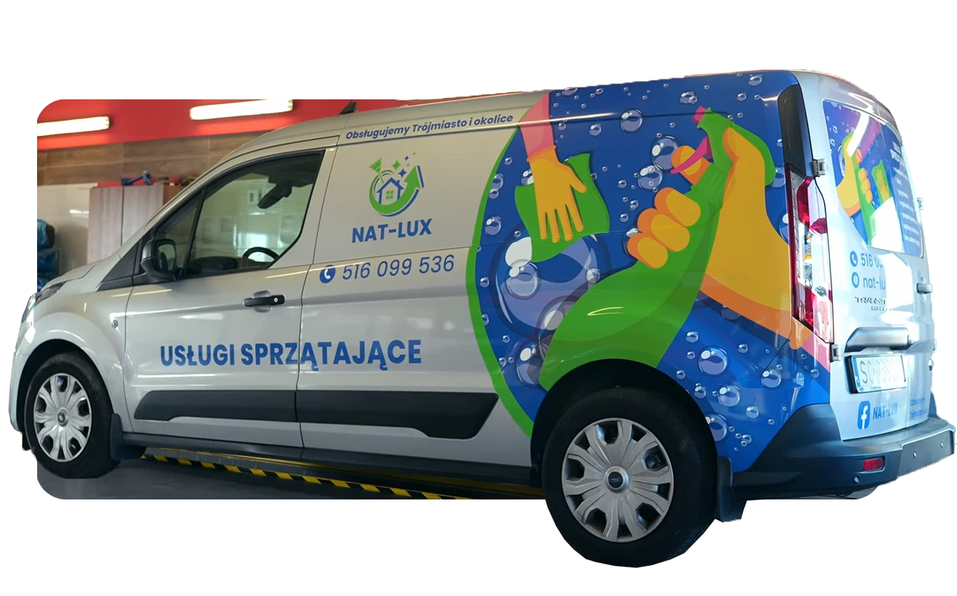 Projekt i realizacja oklejenia samochodu Nat Lux Gdańsk