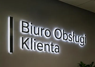 Litery podświetlane 3d dla Biuro Obsługi Klienta