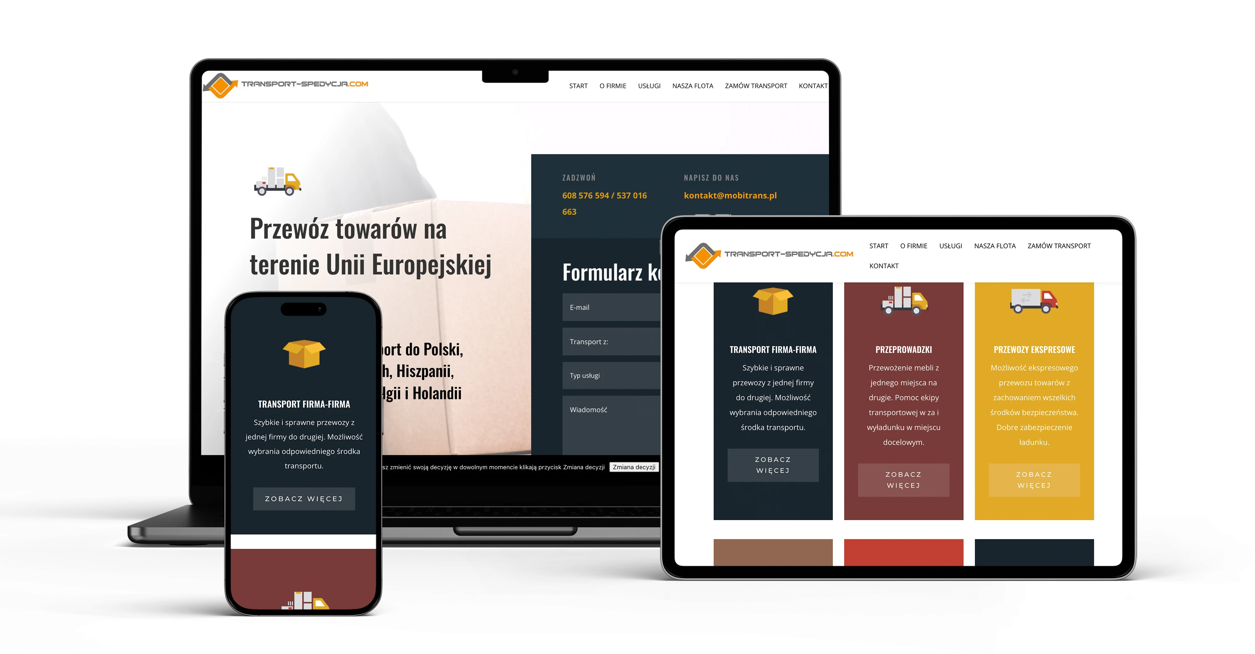 Strona internetowa firmy Transport-spedycja z Gdańska