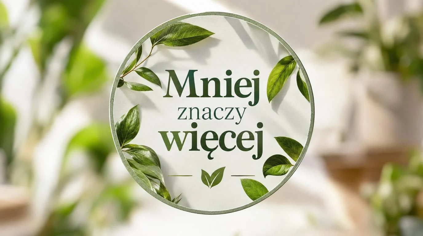 etykieta Mniej znaczy więcej na małym formacie