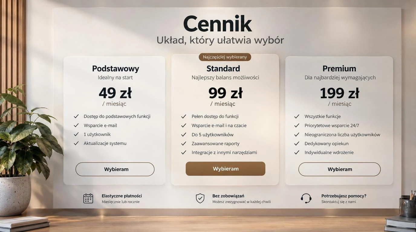 Cennik Układ, który ułatwia wybór