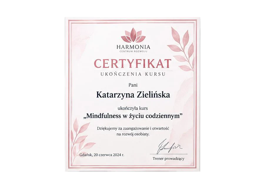 Certyfikat Ukończenia kursu