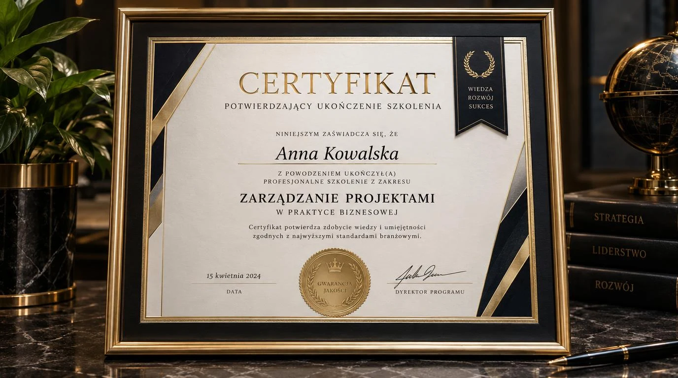 Certyfikat profesjonalny design