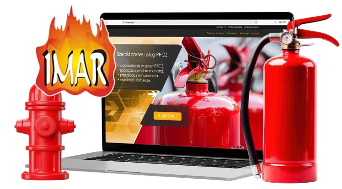 Projekt strony internetowej IMAR — wizualizacja na laptopie