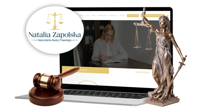 Projekt strony internetowej Natalia Zapolska — wizualizacja na laptopie