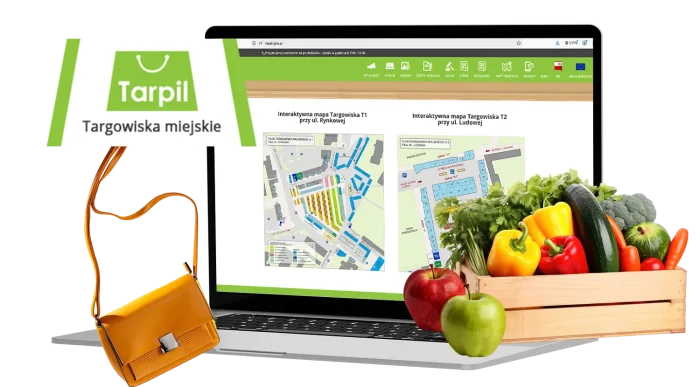 Projekt strony internetowej Tarpil — wizualizacja na laptopie