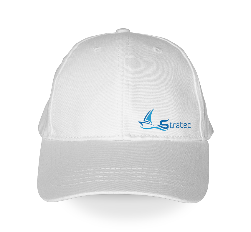 Czapka z daszkiem z nadrukiem. Czapka reklamowa z logo żaglówki, personalizowana odzież firmowa.