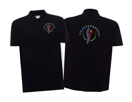 Koszulki polo z nadrukiem. Odzież firmowa z logo fizjoterapii, personalizowane koszulki polo.