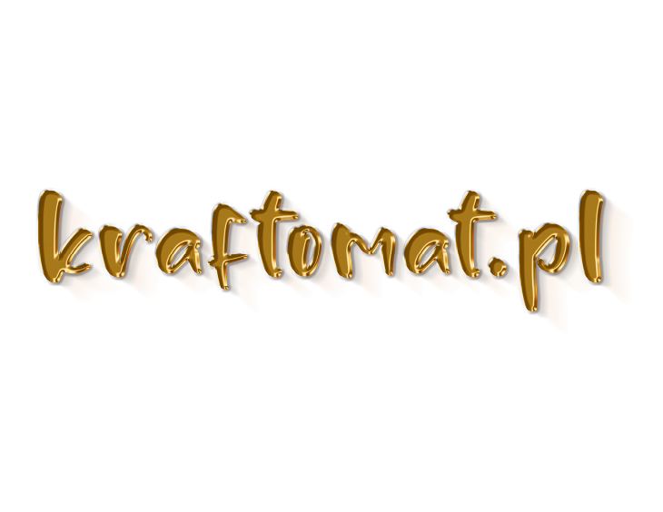 Złote, trójwymiarowe litery z cieniem, tworzące tekst. Logo, złote litery.