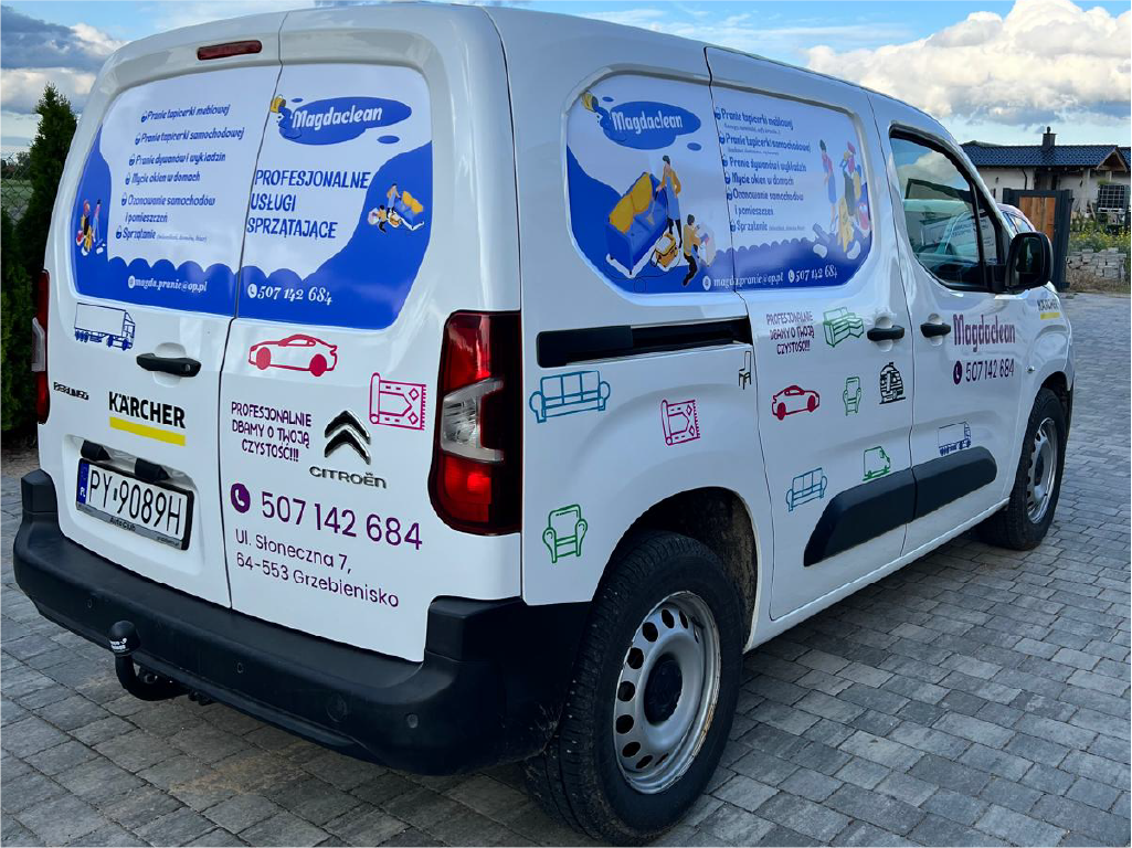 Profesjonalne oklejanie busów dostawczych. Reklama mobilna na pojazdach firmowych, kompleksowy branding vanów.