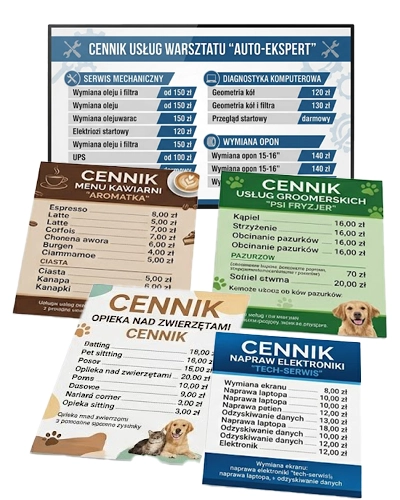 Cenniki - usługa b.center